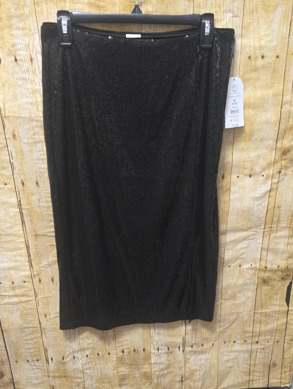 Time Tru | Women's | Black | Sequin Pencil Skirt | Evening Wear | Size M (8-10)
